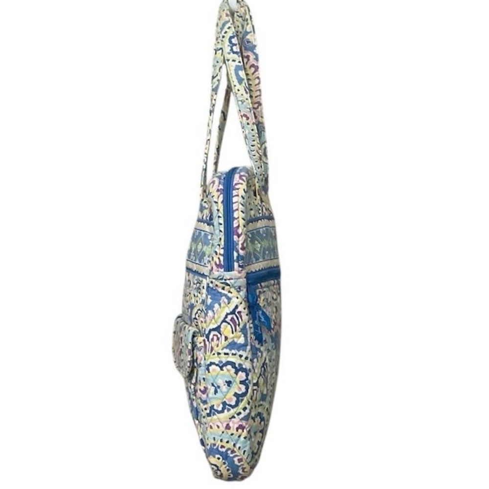 Vera Bradley Retired Capri Blue Large Quilted Paisley Shoulder Tote Bag - Picture 4 of 12